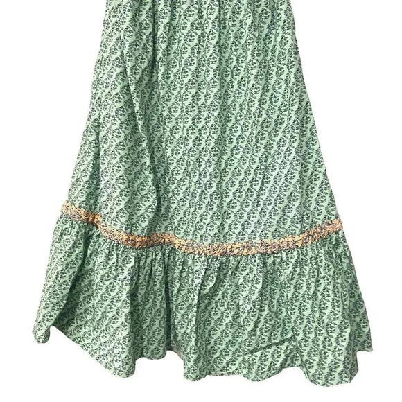 RHODE Salena Halter Dress Jawahar Garden-Print Mint Green Cotton-Poplin NWT, XL - Picture 8 of 12